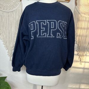 Pepsi Navy Blue Textured Sweatshirt small